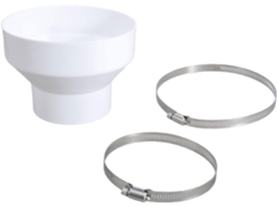 Adaptador De Mangueira Exaustão Reforçado Que Converte 150mm Em 100mm Com Conexões Braçadeira Metálicas Para Ventilação