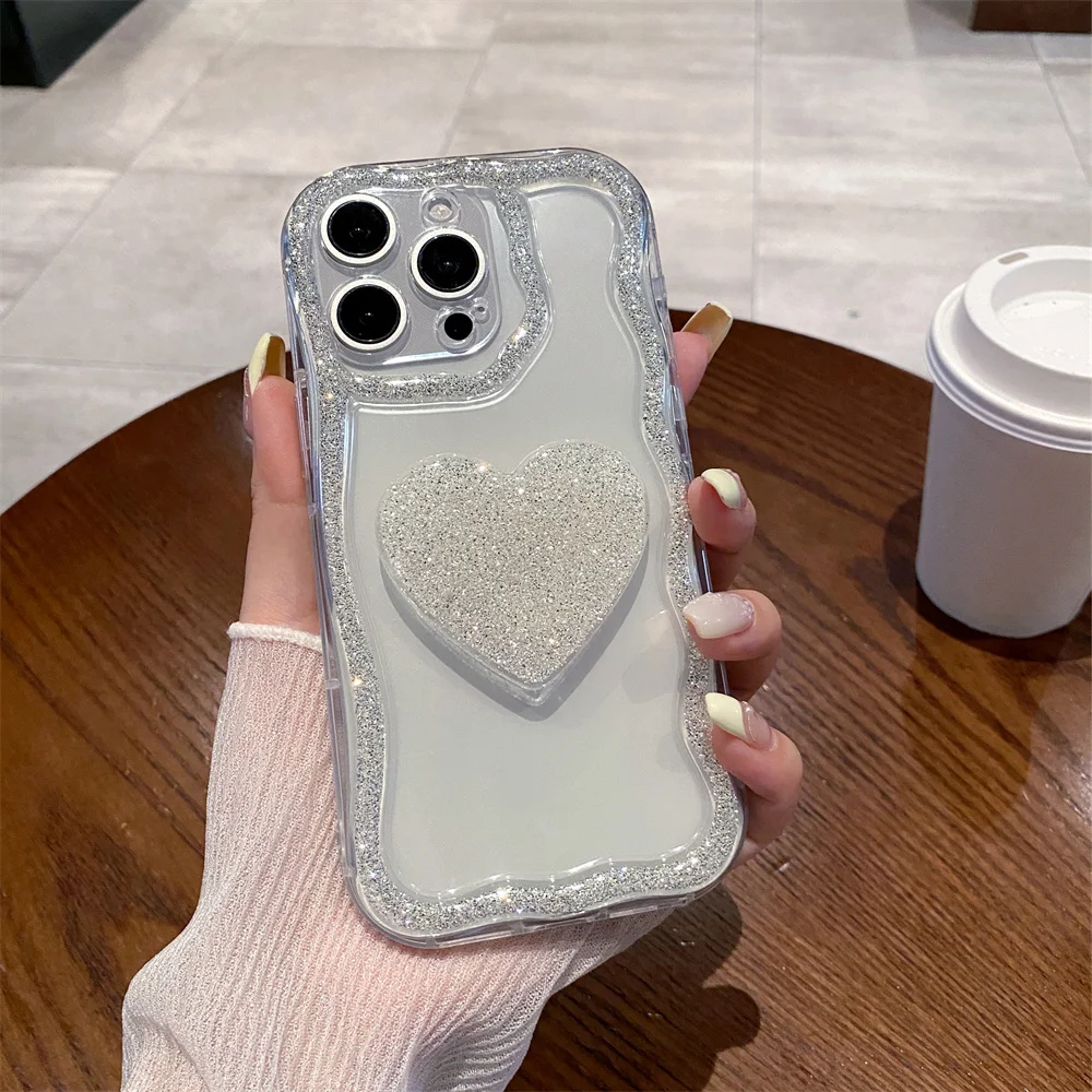 Capa Para Iphone 16 Pro Max (prateada), Com Suporte E Proteção Contra Impactos.