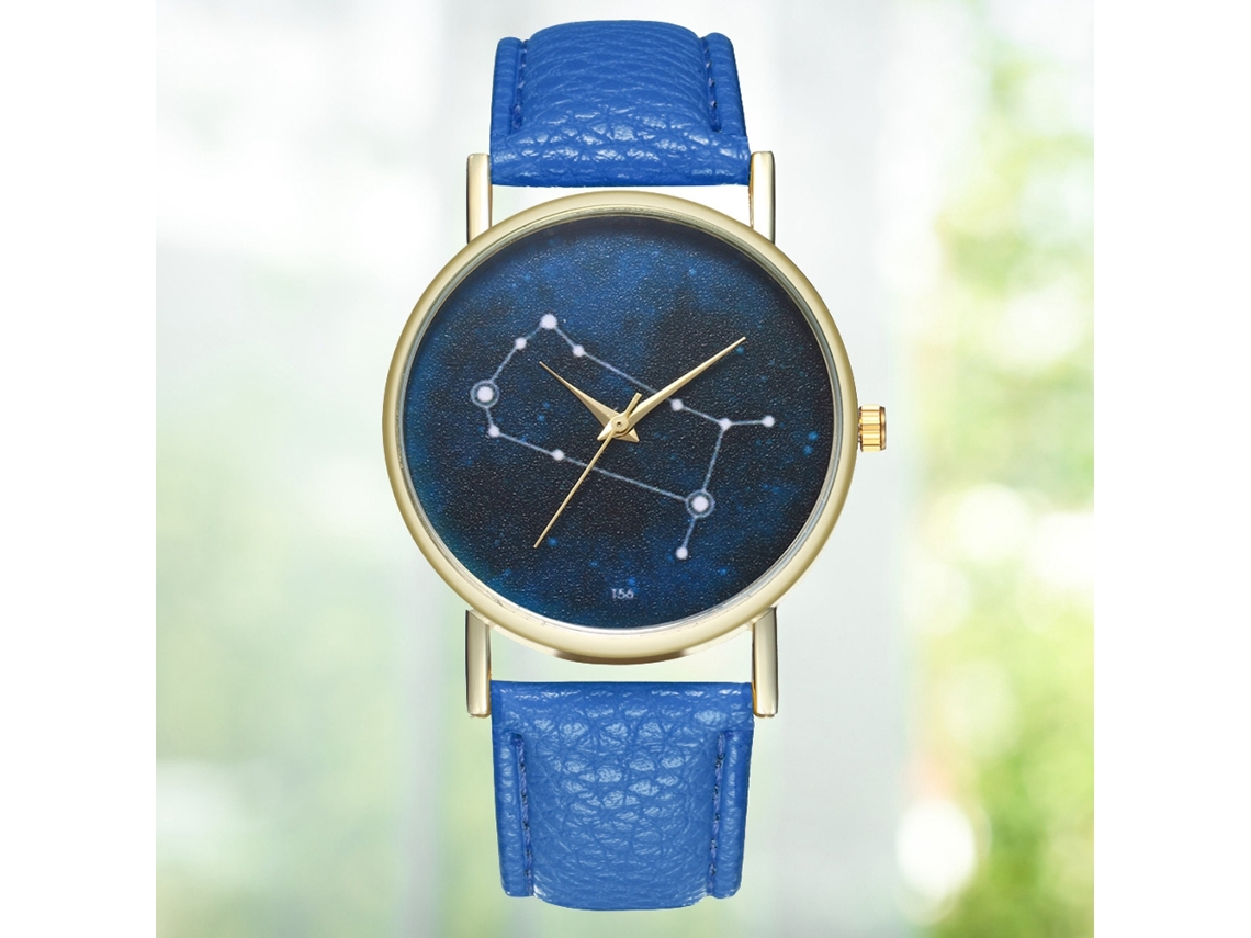 Reloj De Mujer Zhoulianfa De Cuero Pu Con Dial Redondo Y Cuarzo (azul)