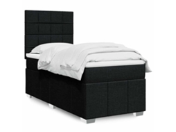 Vidaxl Cama Com Molas/colchão 90x190 Cm Tecido Preto