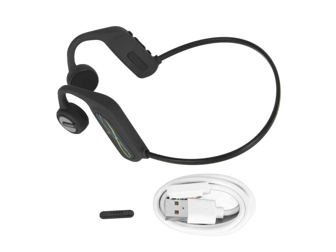 Fones De Ouvido De Condução Óssea Bluetooth5.0 Sem Fio Ip68 À Prova D'água Cabeça Aberta Para Corrida Ciclismo Preto