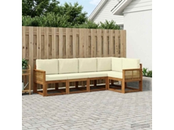 Vidaxl Conjunto De Sofás Para Exterior 7 Unid. Natural E Creme