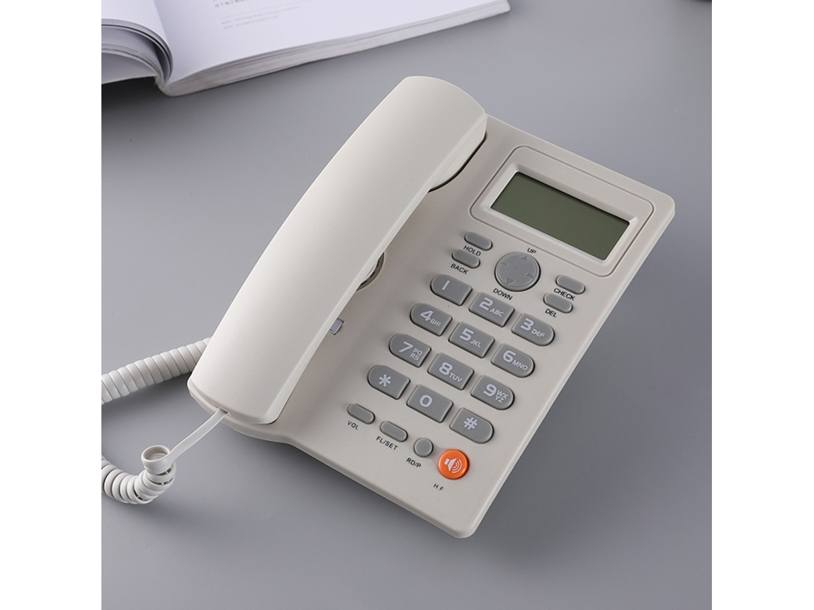 Telefone Com Visor E Função Viva Voz, Telefone Fixo Com Fio, Telefone Fixo Para Escritório Em Casa, Hotel Kx T2025 Branco Brilvibera