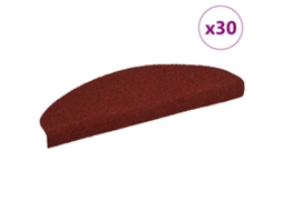 Vidaxl Tapetes de Escada Autoadesivos 30 Peças 65x21x4 Cm Vermelho Bordô Meio Redondo Grande