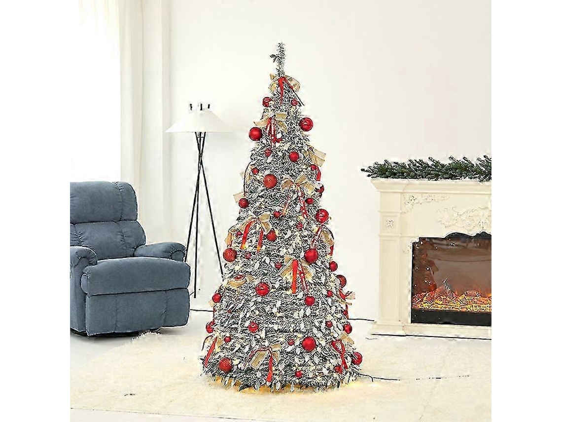 Árvore de Natal retrátil e dobrável com luzes LED para decoração de Natal em casa, 25-26 polegadas (3 cm) com luzes.