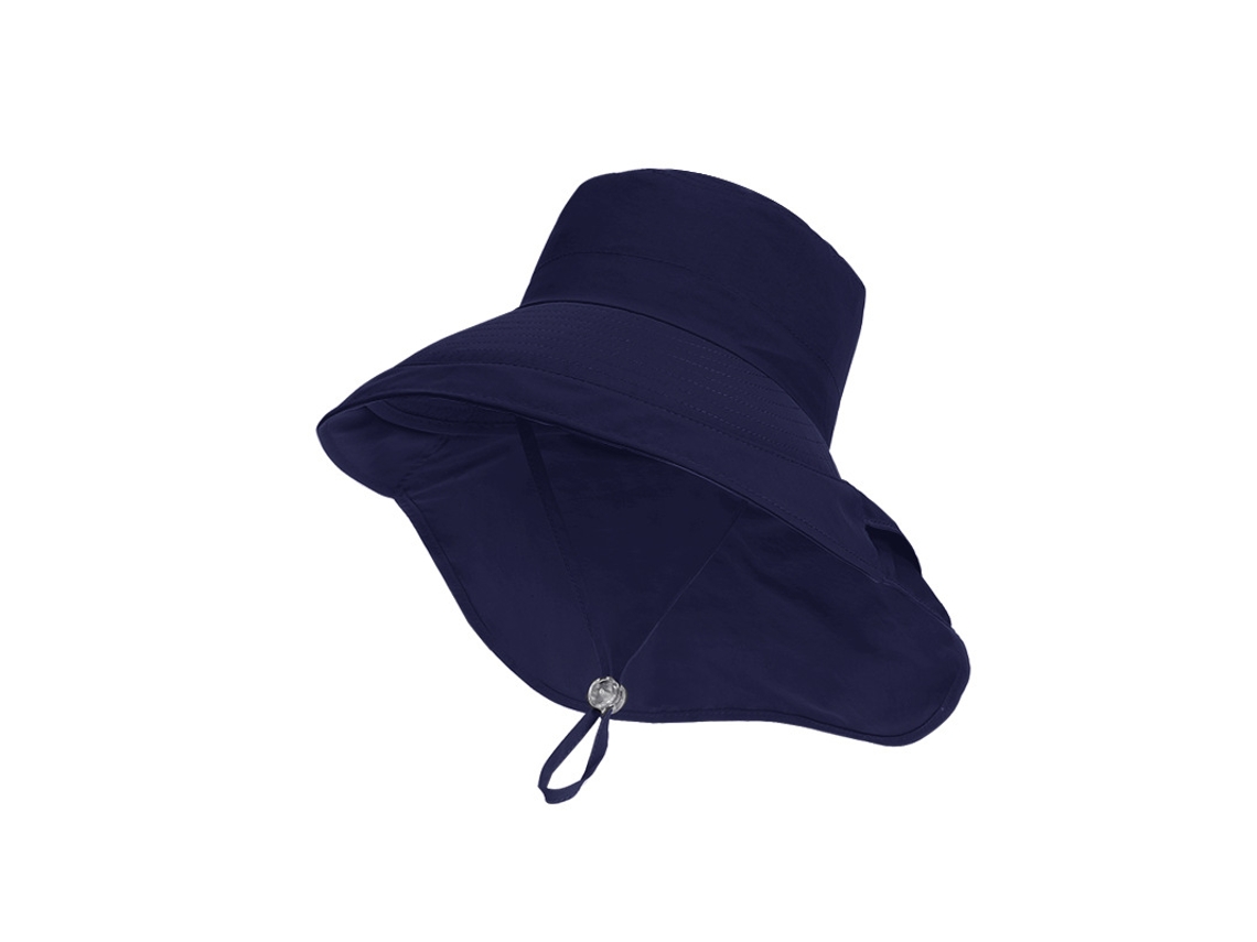 Chapéu De Sol Com Capuz Para Montanhismo, 55 A 60 Cm De Circunferência Ajustável, Azul Marinho