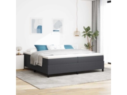 Vidaxl Cama Box Cinza Escuro E Branco 200 X 200 Cm
