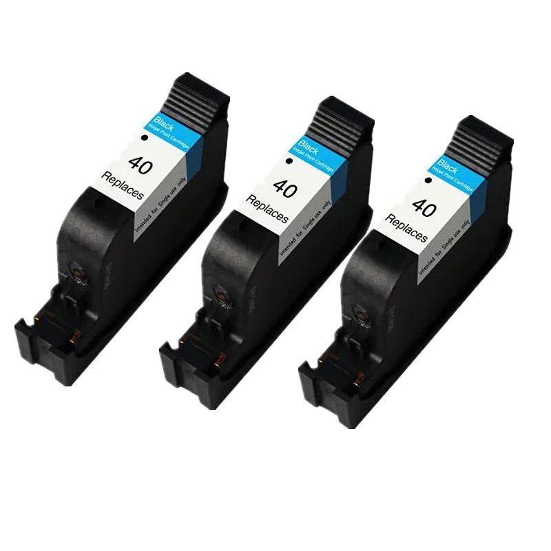 3 Tinteiros Pretos Nº 40, Modelo 51640/51640a, Compatíveis com as Impressoras Hp Deskjet 250c, 650c, 1200c, 350c, 450, 400 e 480ca. MDUG