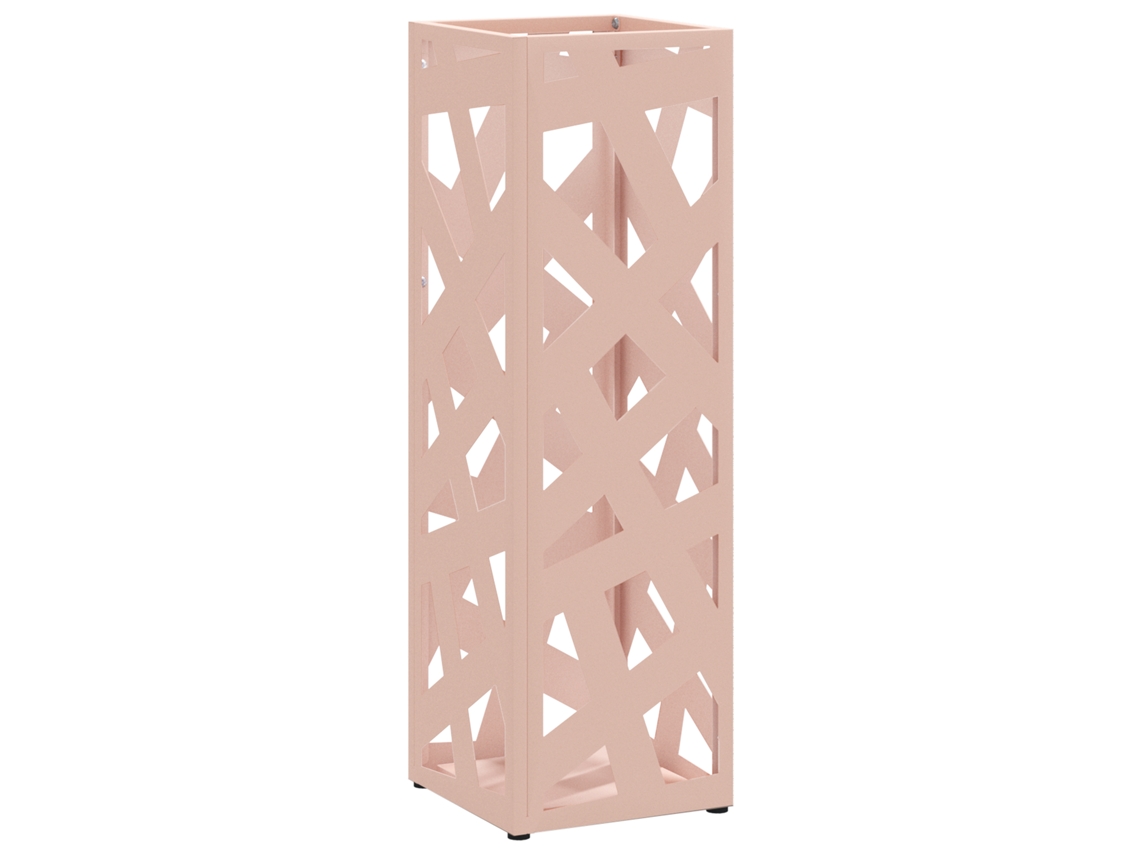 Conjunto 1 Suporte De Guarda-sol Vidaxl Rosa Aço (15,5 X 15,5 X 49 Cm)