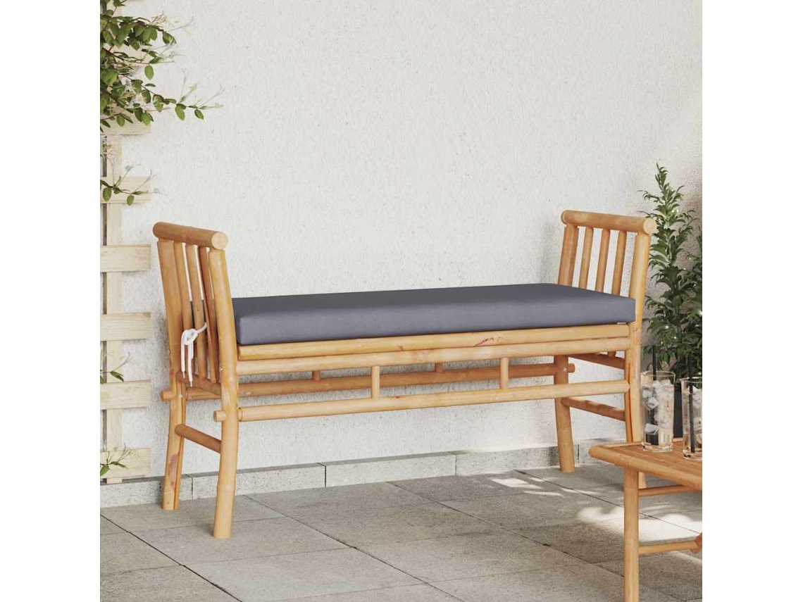 Vidaxl Banco De Jardim 2 -seater 110 X 38 X 65cm Bambu Castanho