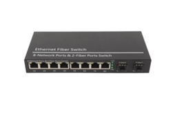 Conversor De Mídia De Fibra Ethernet (2 Portas Ópticas 8 Portas Elétricas, Conversão De Ethernet Gigabit)