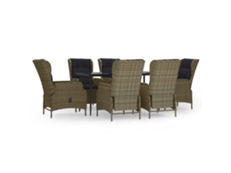 Garden Dining Set, Garden Dining Sets Vidaxl Marrom Rattan / Vime (160 Cm Table Length)