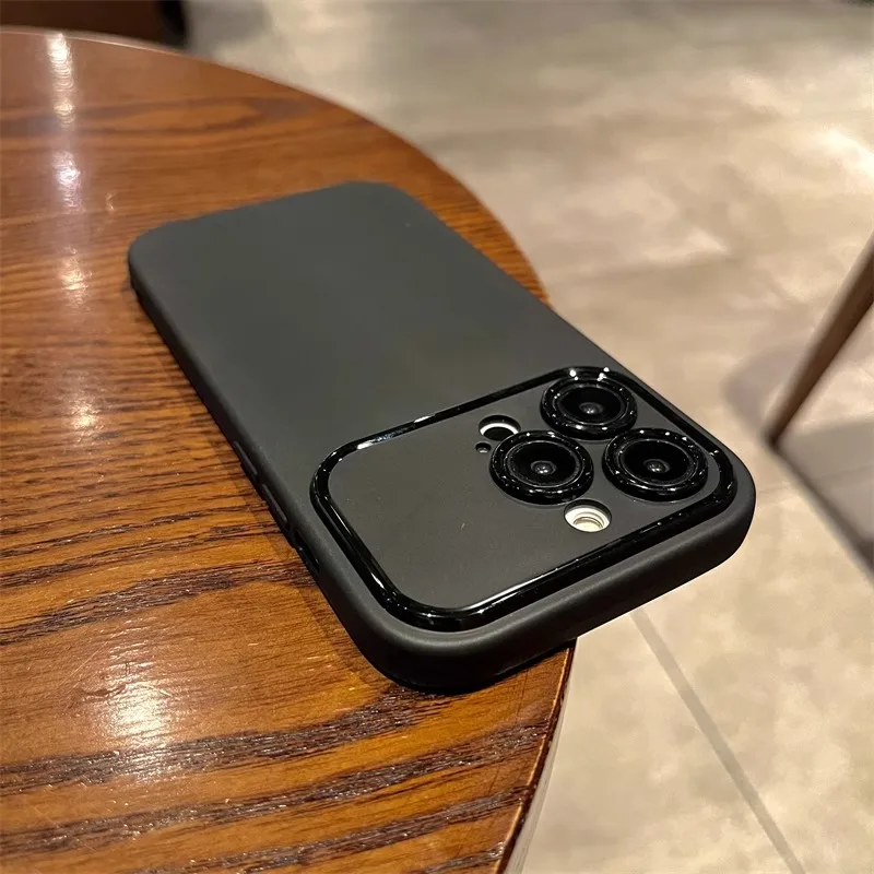 Capa De Celular Em Silicone Macio Fosco (preta Para Iphone 15 Pro Max), Proteção Contra Impactos.
