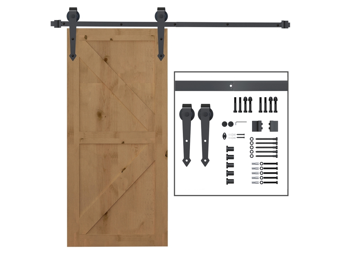 Ferragens Porta Correr 200cm Aço Carbono Marrom Completo VELTRIX