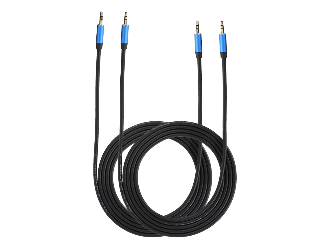 2pcs Cabo De Áudio Estéreo Macho Para Macho Aux 3.5mm 2m Azul Para Mp3 E Telefone Celular