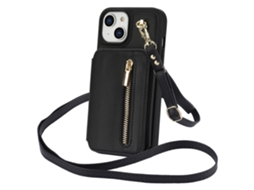 Suporte Casa Pega Para Iphone 15 Pele Sintética Preto