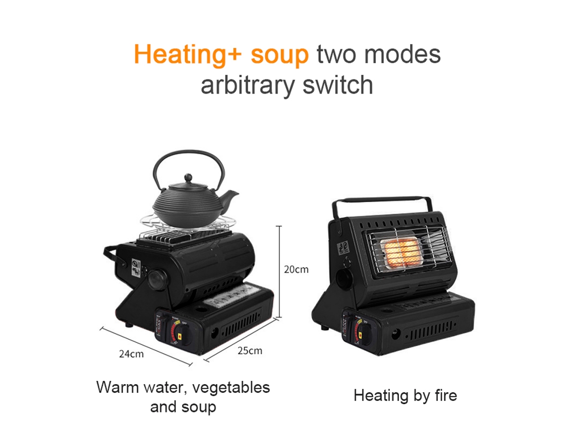 Aquecedor A Gás Cerâmico Portátil Multifuncional De 1300w