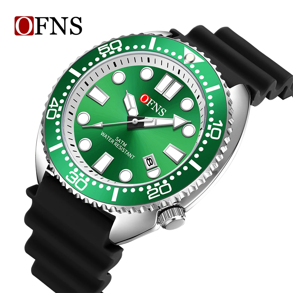 (preto E Verde) Novo Relógio De Quartzo Moderno, Simples E Elegante, Resistente À Água, Com Calendário