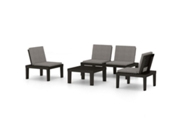 Conjunto de 4 Lounge de Jardim com Almofadões Plástico Cinzento MAISON EXCLUSIVE
