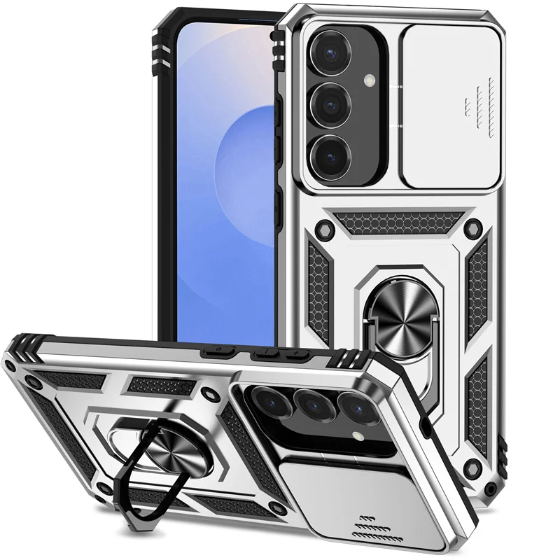(prateado, Galaxy S26) Capa Para Celular Com Suporte Magnético Para Carro E Protetor Deslizante Para A Lente Da Câmera.