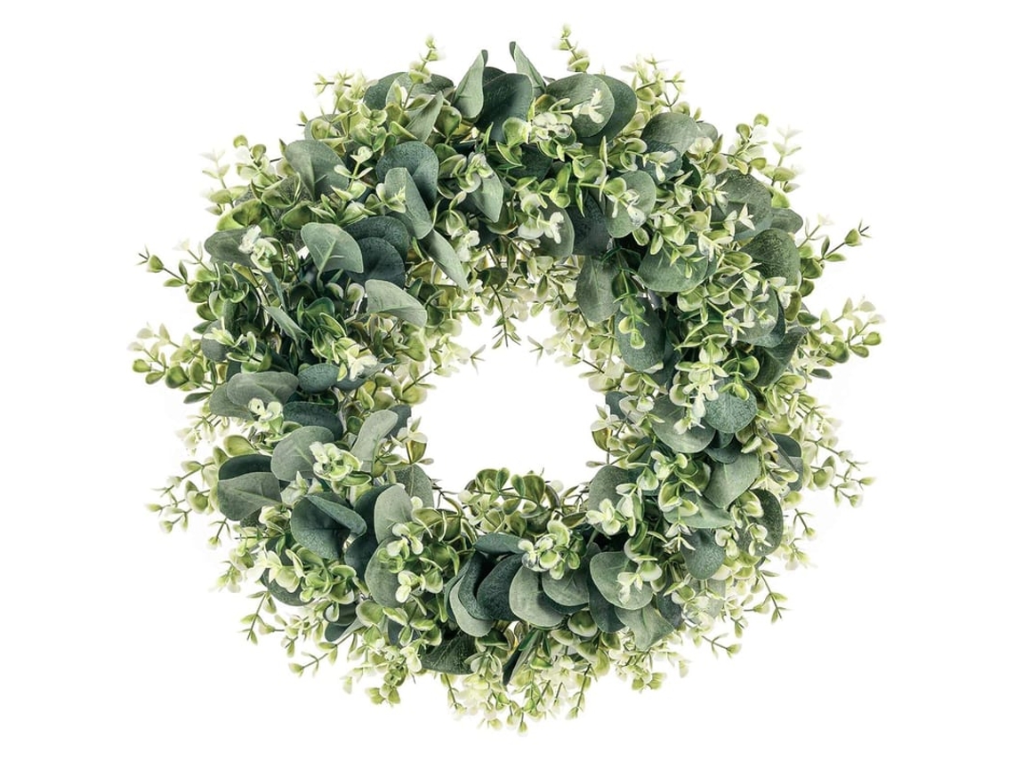 2026-coroa Artificial De Eucalipto 16 Polegadas Para Porta Coroa Verde Primavera Verão Decorativa Para Casa Parede