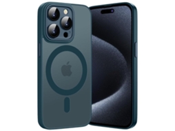 Capa Semitransparente Magsafe para iPhone 15 VEANXIN Azul