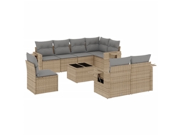 Garden Sofa Set, Garden Sofa Sets Vidaxl Bege Rattan / Vime (n/a)