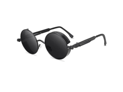 2026-gafas De Sol Steampunk Retro Unisex Uv400 Marco Metal Resina Para Moda Conducción Pesca Ocasiones Diarias Marco Negro, Lentes Grises