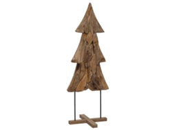 Conjunto 1 Decoração De Natal Vidaxl Castanho Madeira De Teca Maciça (90 Cm)