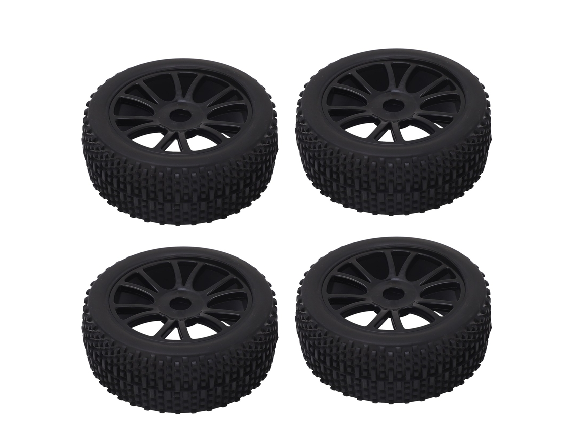 4 Pneus De Borracha Rc Com 12 Buracos Aderência Perfeita Função Amortecimento Para Carro Rc 1/8 Aro De Roda