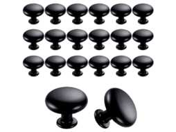 Conjunto de 20 Puxadores para Portas e Gavetas 30 mm estilo Vintage pretos BRILVIBERA
