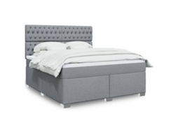 Vidaxl Cama com Molas/colchão 180x200 Cm Tecido Cinzento claro