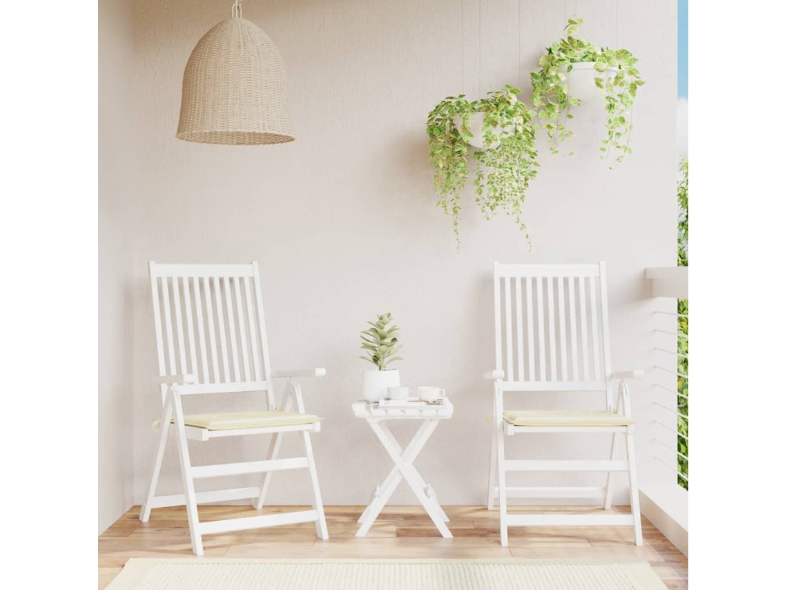 Vidaxl Almofadões P/ Cadeiras De Jardim 2 Pcs Tecido Oxford Creme