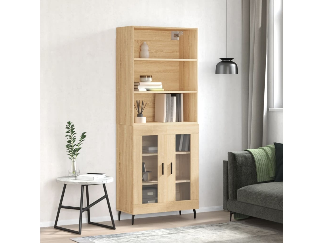 Vidaxl Armário Alto 69,5x34x180 Cm Derivados De Madeira Cor Sonoma