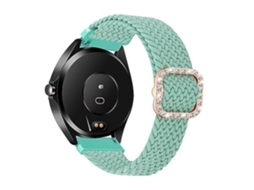 Pulseira De Relógio Lurelia Para Garmin Venu/vivoactive 3 20 Mm Universal Ajustável Trançado Elástico Fivela De Diamante Verde Grama