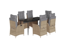 Garden Dining Set, Garden Dining Sets Vidaxl Bege Rattan / Vime (160 X 80 X 74 Cm)