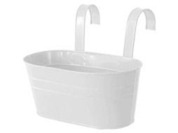 Maceta Colgante De Metal Blanco Sin Agujeros De Drenaje, Gancho Desmontable, Decoración Balcón Jardín