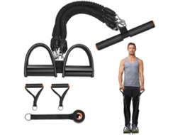 Faixa de Resistência com Pedal 4 Tubos 45 Kg Ajustável Multiuso para Abdominais AQUAFORGE