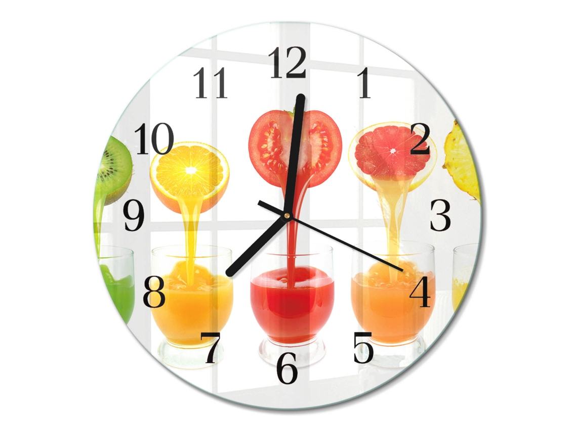 Relógio De Parede De Vidro Suco Espelharte (30 Cm)