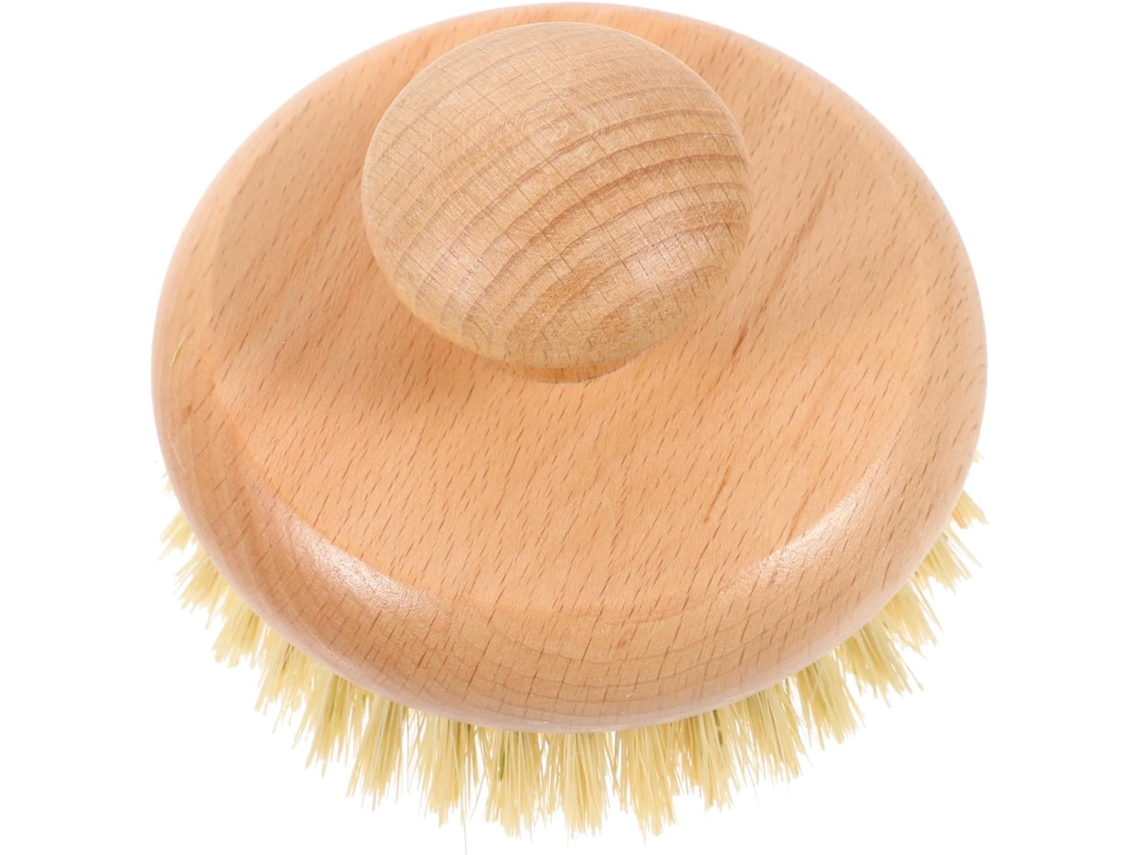 Escova De Banho Redonda Nolitoy Com Cabo, Escova Esfoliante Para Costas E Corpo, Fibras Vegetais Naturais Para Limpeza