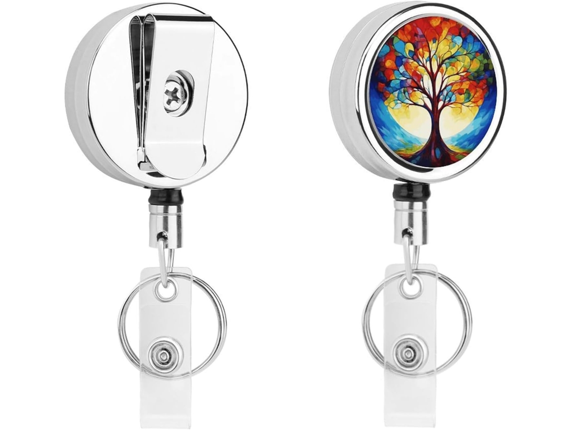 Árvore Da Vida Colorful Porta Crachás Retrátil Fun Enfermeiros Com Clipe E Chaveiro Crachá Fofo Identificação
