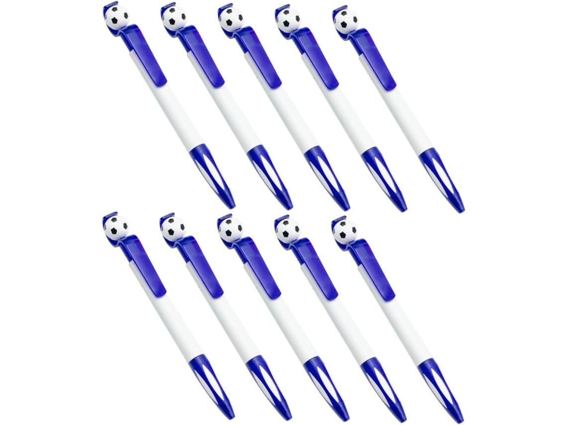 Veemoon Conjunto De 10 Canetas Retráteis Plástico Em Formato Futebol