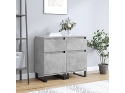 Vidaxl Aparadores 2 Pcs 40x35x70 Cm Derivados De Madeira Cinza Cimento
