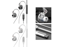 Ouvintes Usb Iem Com Cabo Móvel, Monitor Intra - Auricular Hifi Com Isolamento Fônico Com Controle De Volume,