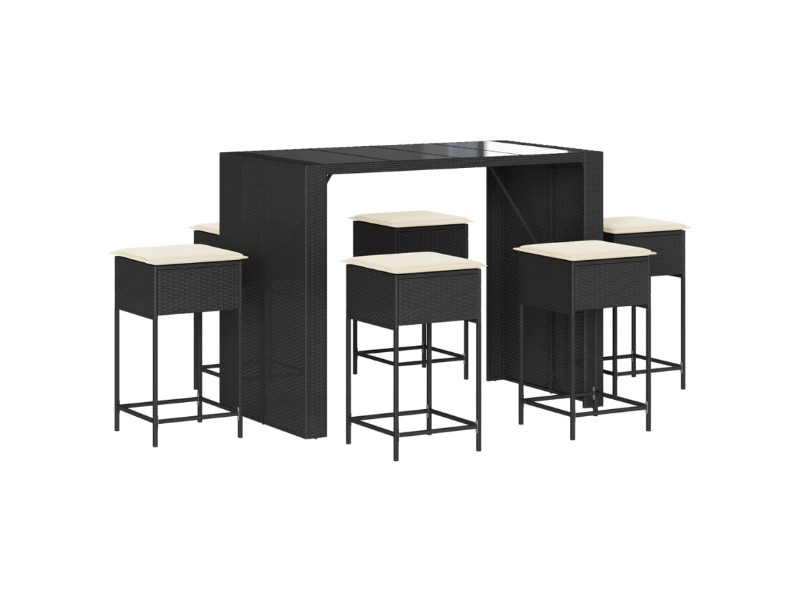 Garden Bar Set, Garden Bar Sets Vidaxl Preto Rattan / Vime (n/a)