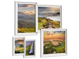 Conjunto De Pinturas Paisagens De Montanha Cachoeiras Espelharte (5 Peças)