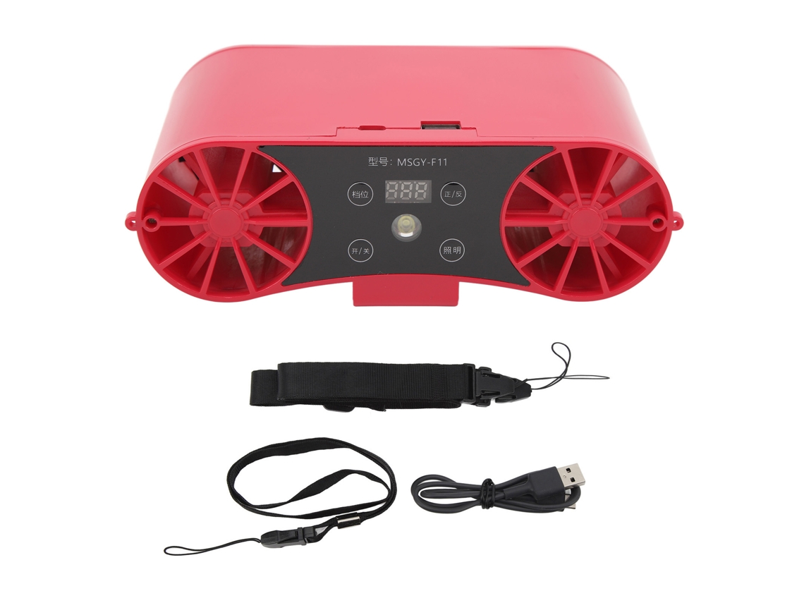Ventilador de Cintura Portátil 20000mah Lanyard Vermelho Rosa