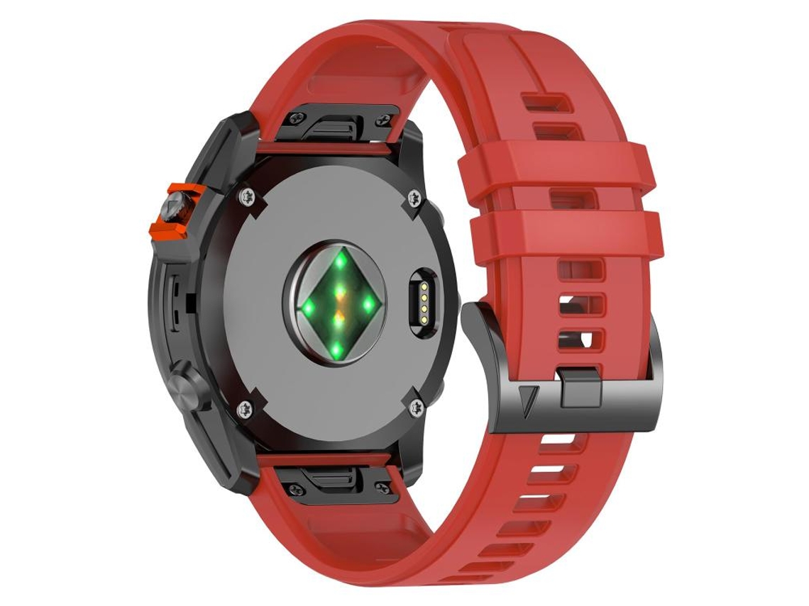Bracelete para Garmin Silicone dobrável, fivela magnética, liberação rápida, laranja e branco XIAOMOYU (26mm)