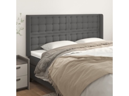 Vidaxl Cabeceira Cama C/ Abas Couro Artif. 183x16x118/128 Cm Cinzento