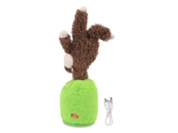 Walshlxq brinquedo de Pelúcia Musical Dançarino Cantor de Algodão Pp Macio Divertido Elétrico para Crianças Meninas Marrom
